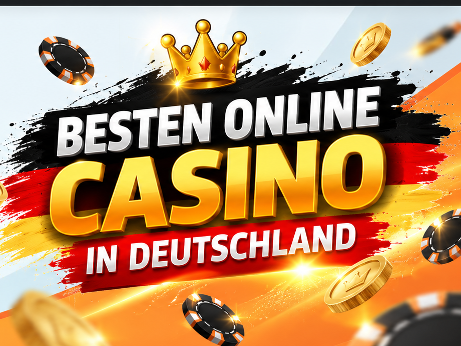 Besten Online Casino in Deutschland – Schriftzug in den Farben der deutschen Flagge